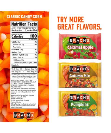 Brach's Candy Corn Treat Packs 37.5oz (1 Pack, 70 Count) - Halloween Candy - Buy Online on GoSupps.com