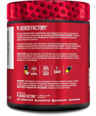Jacked Factory Nitrosurge Shred Thermogenic Pre-Workout in Blueberry Lemonade & BCAA in Fruit Punch for Body Recomposition Muscle Building and Recovery - Buy Online on GoSupps.com