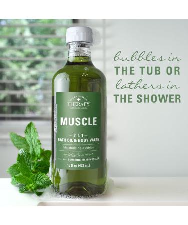 Village Naturals Muscle Relief Foaming Bath Oil & Body Wash 16 oz - 2 Pack, Green - Aches and Pains Relief - Buy Online on GoSupps.com