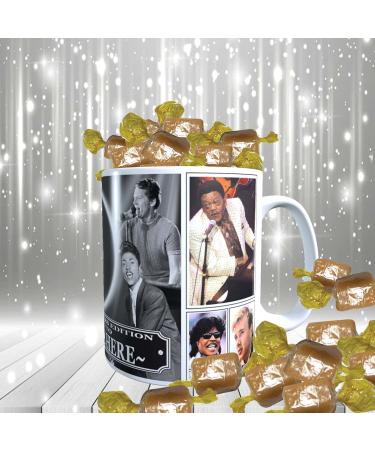 Rock n Roll Greats of 50s & 60s Personalised Music Icon Mug with Choice of Sweets Gift - Buy Online on GoSupps.com