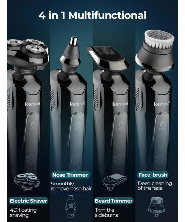 Kensen Rechargeable Face & Body Trimmer for Men - Waterproof Beard Styler & Groomer Kit with 4 Combs - Buy Online on GoSupps.com