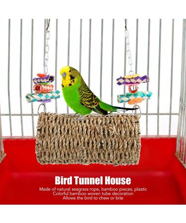Durable Bird Grass Woven Swing with Hooks - Fun Chew Toys for Parrots Budgies Lovebirds & Finches - Ideal Bird Cage Accessory - Buy Online on GoSupps.com