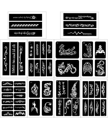 Konsait 123pcs Large Temporary Tattoos Stencils - 20 Sheets Glitter Tattoo Kit for Adults & Kids - Buy Online on GoSupps.com