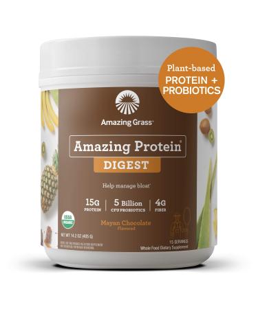 Amazing Grass Amazing Protein Digest Mayan Chocolate Flavor 5 Billion CFU 14.2 oz (405 g)