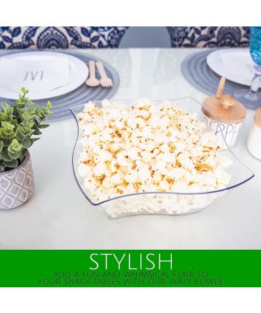 PLASTICPRO Disposable Wave Design Square Serving Bowls (4 Pack) - Heavy Duty Snack or Salad Bowls for Parties - Buy Online on GoSupps.com