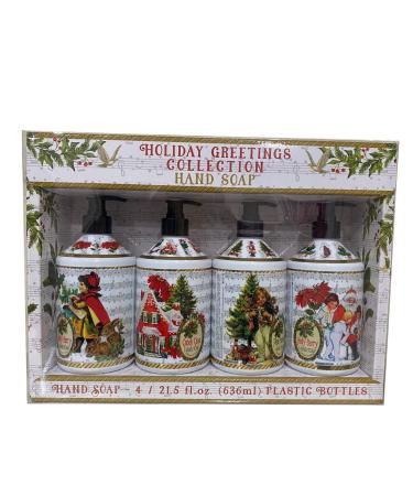 Home & Body Holiday Greetings Collection Hand Soap - 4 Bottles, 21.5 fl oz each