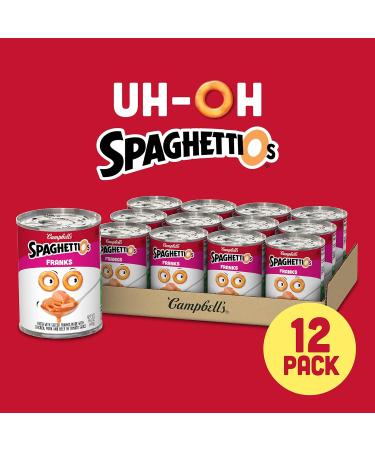 SpaghettiOs Canned Pasta with Franks 15.6 OZ, Pack of 12 - Perfect Snack for Kids and Adults - Buy Online on GoSupps.com
