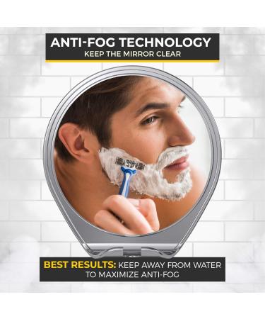 Honeybull Shower Mirror for Shaving | Suction Cup & Razor Holder | Chrome Bathroom Accessories - Buy Online on GoSupps.com
