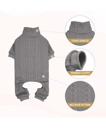 Knitted Turtleneck Dog Sweater - Warm Puppy/Cat Clothes for Small Dogs (X-Small, Grey) - Buy Online on GoSupps.com