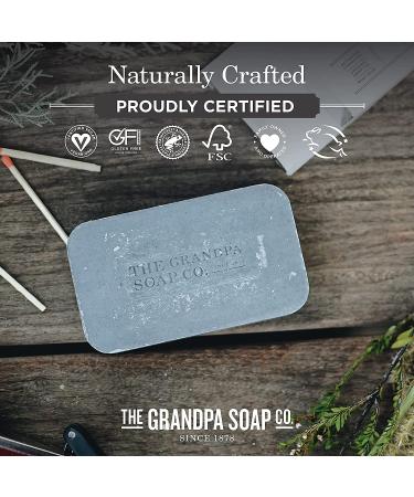The Grandpa Soap Company Charcoal Bar Soap with Hemp Oil and Mint Oils - 2 Pack | Vegan Face & Body Soap for Men & Women - 4.25 oz - Buy Online on GoSupps.com