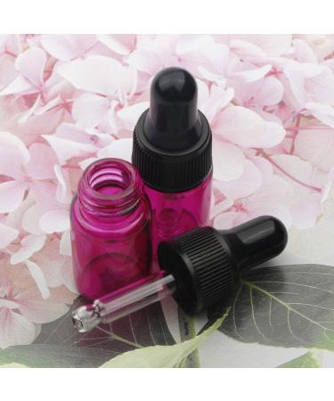 Unxuey 3ml Rose Red Glass Essential Oil Dropper Bottles with Clear Pipettes Dropper Rose Red Eye Drops Vials with Black Screw Cap Perfume Beauty Fragrance Cosmetic Bottles 20 Pack - Buy Online on GoSupps.com