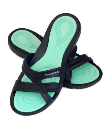 Aqua Speed Set flip -flops + microfiber towel for women |Shower sandals women & girls |Sauna sandals |Bathing flaps Panama women girls 10 39 EU