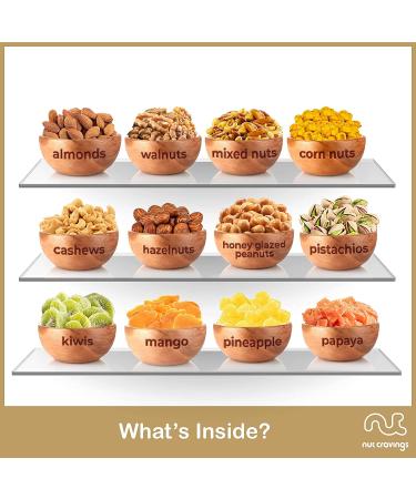 Dried Fruit & Nuts Gift Basket in Reusable Wood Tray + Green Ribbon (12 Assortments) Holiday Christmas Gourmet Bouquet Arrangement Platter  Birthday Care Package  Healthy Food Kosher Snack Box - Buy Online on GoSupps.com