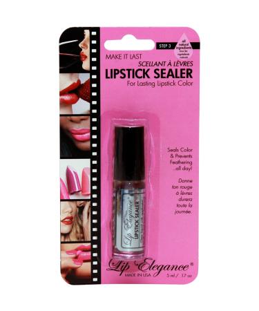 Lip Elegance Lipstick Sealer - Long Lasting Lipstick Sealer with Brush Applicator - Waterproof  Smudge Proof  Oilproof - All Day Liplock Effect 0.17 Fl Oz