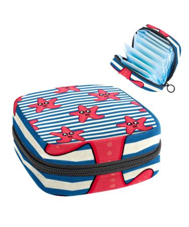 Women's bonds storage pockets Stillpad holder red cute naval face blue white stripe portable period kit bag feminine product bag for women girls color3