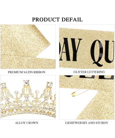 COCIDE Gold Birthday Tiara and Crown Set with Sash - Rhinestone Headband and Crystal Hair Accessories for Women and Girls - Perfect Birthday Decorations and Cake Toppers for Party - Birthday Queen Theme - Buy Online on GoSupps.com