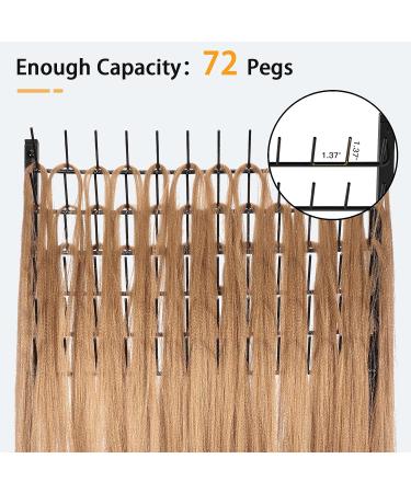 Winartton Metal Braiding Hair Rack with 72 Pegs - Foldable Stand for Time-saving Hair Braiding - Extension Separator - Buy Online on GoSupps.com