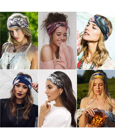 Kavya Wide Headbands for Women - Set of 3 | Soft Elastic Hair Bands for Yoga & Fashion | Knotted Head Bands & Hair Scarf Accessories - Buy Online on GoSupps.com