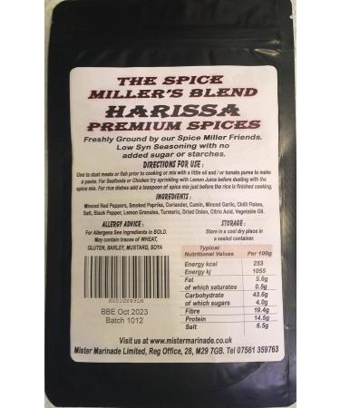 Spice Miller's Blend Harissa 100g - Premium Artisan Spice Mix - Syn Free & Low Syn Seasoning - Buy Online on GoSupps.com
