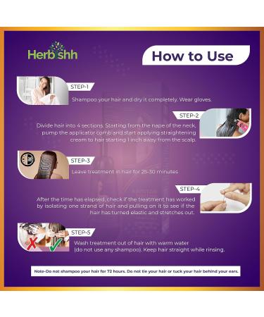 Herbishh Instant Hair Straightener Cream – Smooths Curls Tangles & Frizz – Fast & Gentle 150ml Hair Treatment with Applicator Comb Brush - Buy Online on GoSupps.com