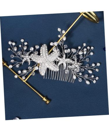 Didiseaon Starfish Hair Comb Hair Comb Pearl Headpiece Star Hair Comb Accessory Rhinestone Headpiece Mermaid Hair Comb Brides Blue Hair Comb Vintage Banquet Manual Hair up Alloy - Buy Online on GoSupps.com