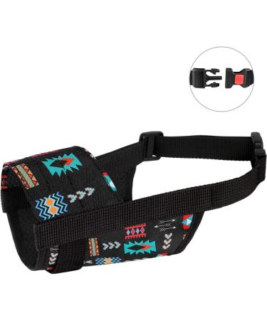Collardirect Dog Muzzle - Adjustable Soft & Breathable Nylon for Small Medium & Large Dogs - Anti-Chewing Barking & Biting - Tribal Pattern 2 (L/XL) - Buy Online on GoSupps.com