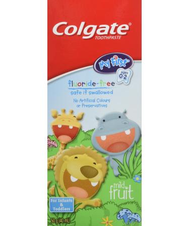 Colgate My First Infant & Toddler Toothpaste - Mild Fruit Flavor No Artificial Colors or Preservatives Gently Cleans Teeth Designed For No Mess Dispensing Fluoride Free Kids Toothpaste Ages 0-2 40 mL (Pack of 1) Infant & Toddler 40 ml (Pack of 1)