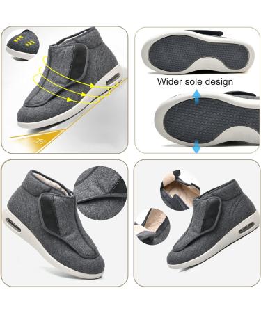 DHIJUPNG Non-Slip Diabetic Edema Walking Boots | Orthopedic Wide Width Shoes | Memory Foam | Grey Men 7/Women 8 - Buy Online on GoSupps.com