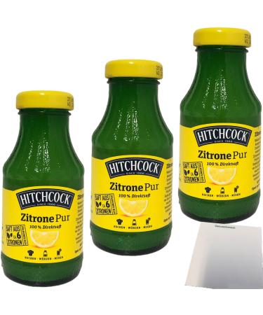 Hitchcock Lot de 3 bouteilles de citron pur 3 x 200 ml + bloc usé