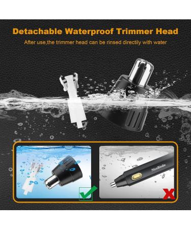 Nose Hair Trimmer for Men & Women - USB Rechargeable IPX7 Waterproof Dual Edge Blades - Professional Ear & Nose Hair Clipper (Black Gold - Buy Online on GoSupps.com