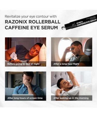 RAZONIX Eye Bags Treatment for Men: Caffeine Eye Roller for Puffy Eyes and Puffiness Under Eye Cream for Dark Circles (Medium, Unscented) Unscented 0.5 Fl Oz (Pack of 1) - Buy Online on GoSupps.com