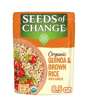 SEEDS OF CHANGE Organic Quinoa & Brown Rice 8.5 Ounce (Pack of 12) Organic Quinoa & Brown Rice with Garlic 8.5 Ounce (Pack of 12)
