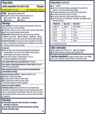 KinderMed Organic Cherry Kids' Pain & Fever Reliever 4 Fl Oz - Acetaminophen Children's Relief - Buy Online on GoSupps.com