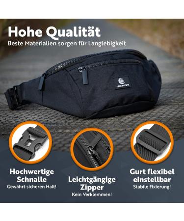 Bellbeat Unisex Black Water-Repellent Belt Bag | Hip Pocket for Festivals Camping & Hiking | Travel Essential - Buy Online on GoSupps.com
