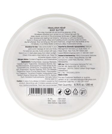 Nykaa Naturals Wanderlust Body Butter - Himalayan Hemp for Women | 6.7 oz | Hydrating Body Cream - International Shipping Available - Buy Online on GoSupps.com