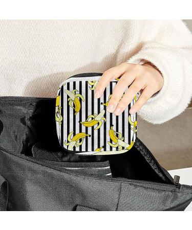 Anna Cowper Bananas Stripes Sanitary Napkin Storage Bag - Menstrual Cup Pouch Multifunctional Period Bag for Women/Girls - 1Pc Multi-colored - Buy Online on GoSupps.com