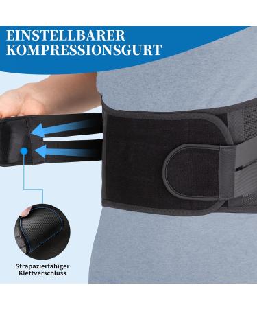 ZEAMO Back Bandage for Men & Women - Pain Relief Lower Back Belt with 5 Struts & 3 Types of Heated Pads - Ideal for Herniated Disc (Medium) - Buy Online on GoSupps.com