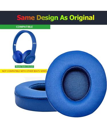 Beats Solo 3 Wireless Ear Pads Replacement - Blue Protein Leather Memory Foam Ear Cushion for Beats by Dre Solo 3 & Solo 2 Wireless Headsets - Buy Online on GoSupps.com
