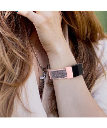 Adjustable Nylon Bands for Fitbit Charge 4/3/3 SE - Soft Breathable Sport Replacement Wristbands in Black Sand, Pink Sand, Seashell - Buy Online on GoSupps.com