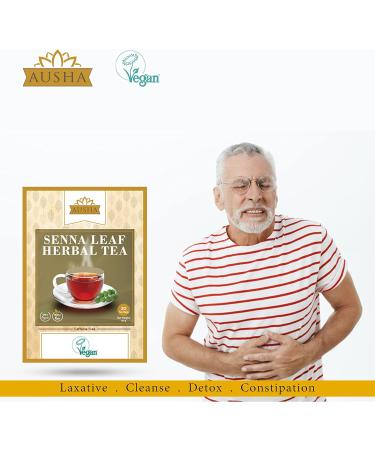 Ausha Senna Leaves Tea - 20 Tea Bags for Constipation Relief | Natural Laxative & Detox Cleanse - 20 Count Pack - Buy Online on GoSupps.com