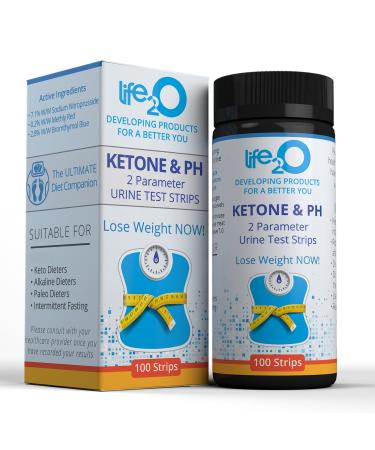 2-in-1 Ketone and Ph Urine Test Strips 100ct, Perfect for Keto and Ketogenic Diets, Monitor Ketosis and Body pH Balance Level with Alkaline Food, Urinalysis Dip-Stick Tester Kit for Women and Men