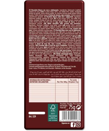 White chocolate with coconut 75g - Buy Online on GoSupps.com