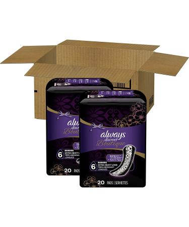 Always Discreet Boutique Incontinence & Postpartum Pads for Women - Size 6, 40 Count - Buy Online on GoSupps.com