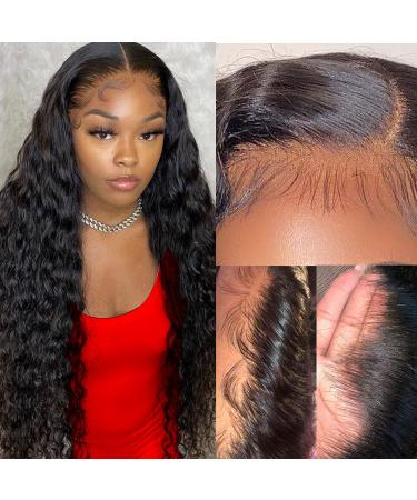 Lace Front Wigs Human Hair, 13x4 Deep Wave Lace Front Wigs for Black Women Human Hair Pre Plucked Brazilian Virgin Hair, 150% Density Deep Wave Frontal Wig Wet and Wavy Natural Color 20Inch 20 Inch 13x4 150% Density Deep W…