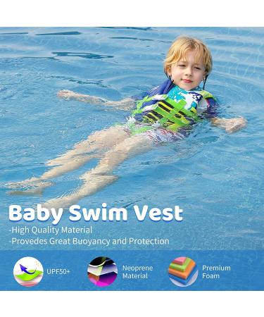 Toddler Swim Vest Floaties - Adjustable Safety Strap, Blue, 4-6 Years - Buy Online on GoSupps.com