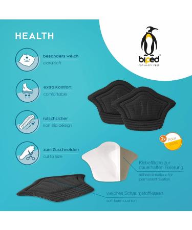 Biped Health Heel Cushions - Self-Adhesive 10mm Pillows for Big Shoes & Heel Pain Relief - Black z2802 - Buy Online on GoSupps.com