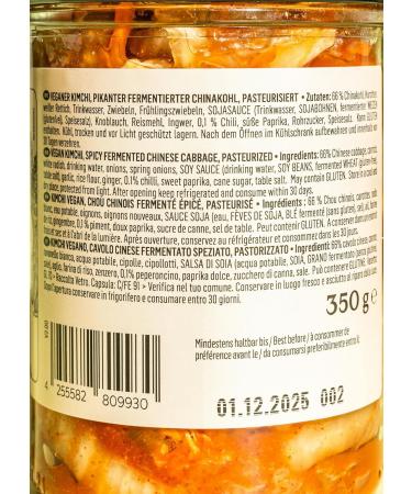 KoRo - Vegan Kimchi 350 g - Made from fermented Chinese cabbage - With chilli garlic and ginger - Vegan - Buy Online on GoSupps.com