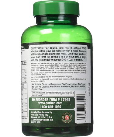 Puritan's Pride Myoleptin CLA Extreme Softgels - 104 Count - Buy Online on GoSupps.com