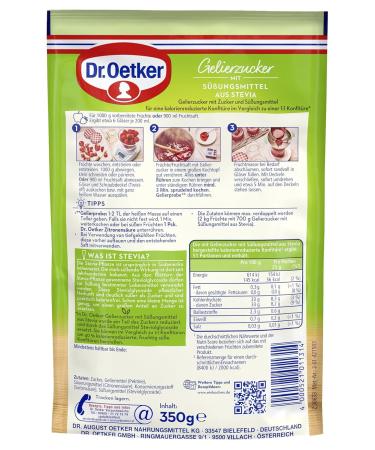 Dr. Oetker Gelling Sugar with Stevia Sweetener - Low-Calorie Jam Making Pack of 10 (10 x 350g) - Perfect for Healthy Preserves - Buy Online on GoSupps.com