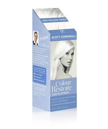 Colour Restore Iced Platinum Anti Yellow Hair Toner - Multiple Use -100ml Blue 100 ml (Pack of 1)